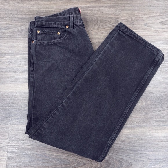 Levi's Other - Levi's 505 Black Regular Fit Straight Leg Denim Jeans Men's Size 38x32(tag34)